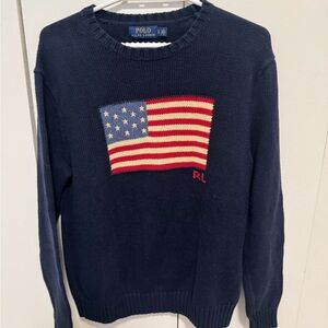 Ralph Lauren Navy The Iconic Flag Sweater